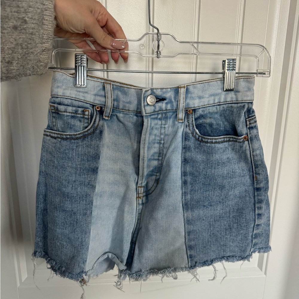 light wash high wasted jean shorts